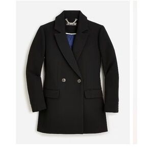 J.Crew Evening Blazer Jacket Italian Double Cloth Wool Black BM426